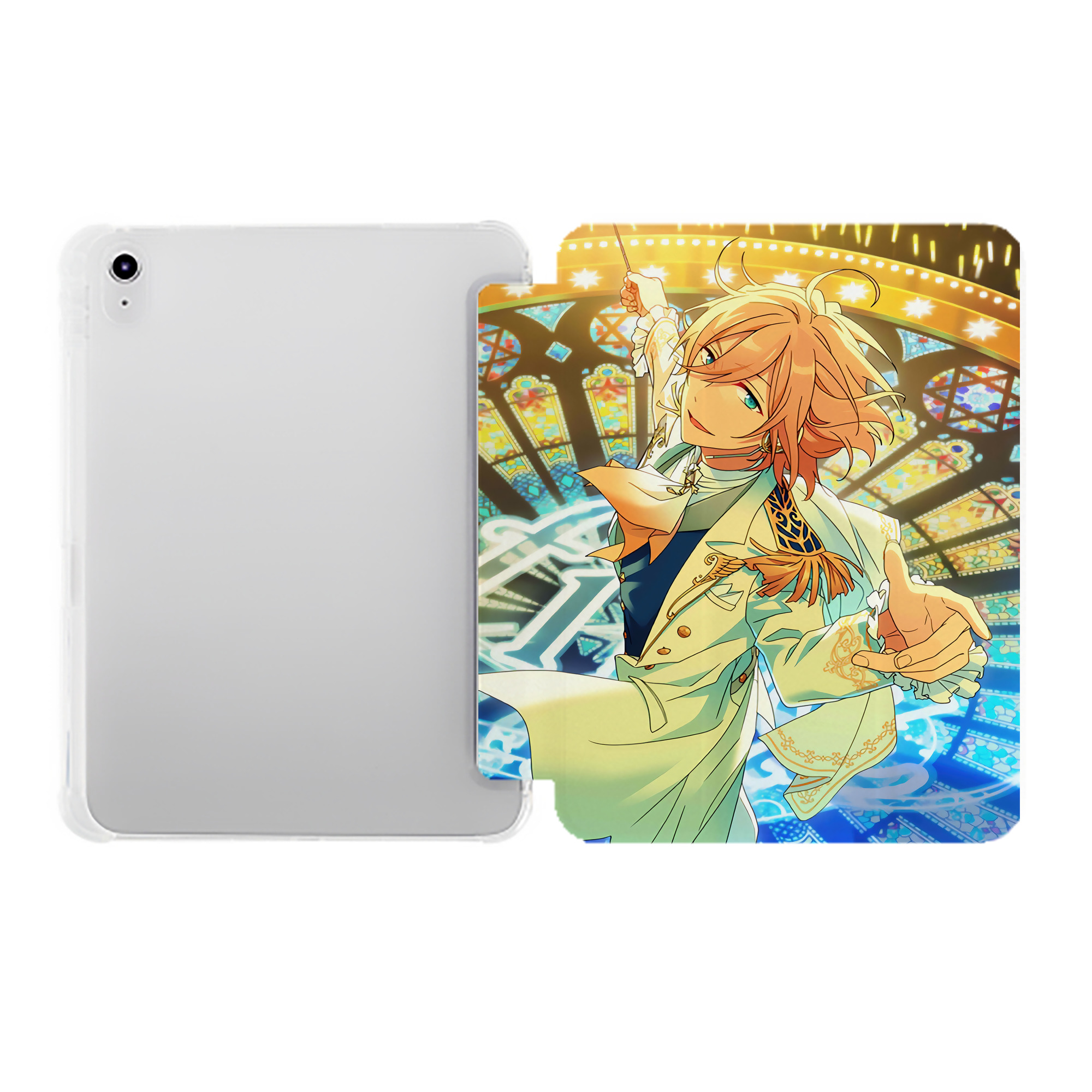 （画像用） あんさんぶるスターズ! Ensemble Stars IPad ケース ペン収納付き 三つ折りスタンド PUレザー×シリコン 対応機種9.5/10.5/10.9インチ